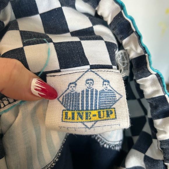 Vintage 80s Line-Up Nautical Checkered Pull Over Sweatshirt/windbreaker - Picture 6 of 8